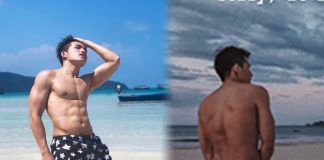 Quốc Thiên tụt quần khoe mông trước biển