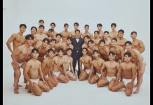 Trai Hàn mặc quần sịp đọ dáng khoe da thịt