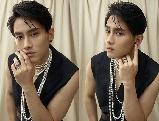 Trai đẹp Đài Loan ngầu bá cháy khi diện đồ kết hợp ngọc trai