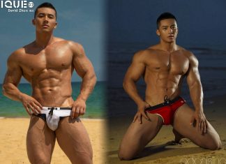 Ngộp thở vì quần bơi của người mẫu nam David Zhu