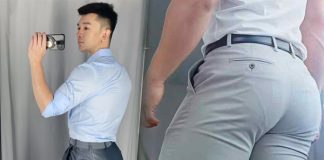 Trai đẹp khoe mông gợi tình qua chiếc quần tây