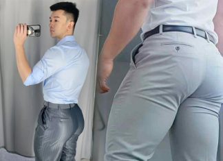 Trai đẹp khoe mông gợi tình qua chiếc quần tây