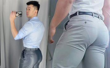 Trai đẹp khoe mông gợi tình qua chiếc quần tây